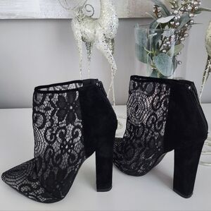 Elegant Black Lace Ankle Boots